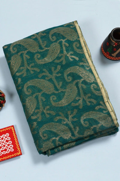Sapphire Green Organza Saree