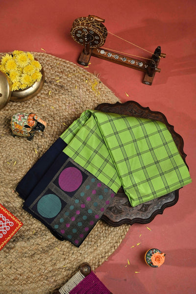 Neon Green Kanchipuram Silk Saree