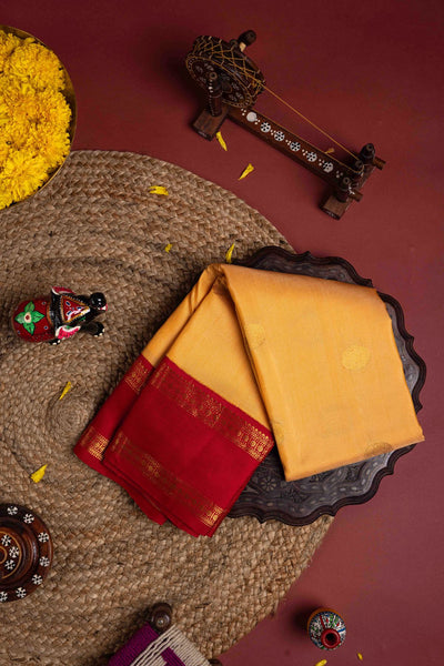 Cantaloupe Kanchipuram Silk Saree