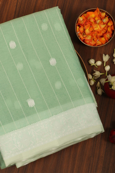Mint Green Semi Organza Saree