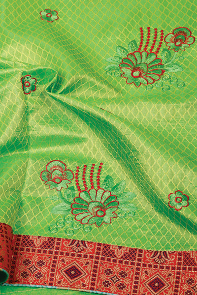Parrot Tussar Silk Saree main image 1