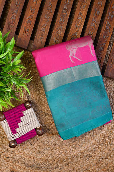 PALAM-SILKS-Pink Kanchipuram Silk Saree