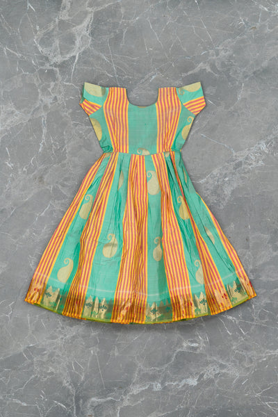 Teal Kids Gown in Silk