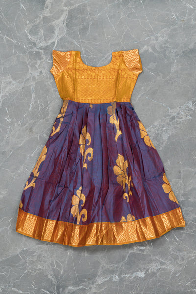 Metallic Purple Kids Gown in Silk