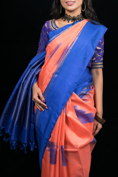 Palam Silks | Pink Handloom Kanchipuram Silk Saree