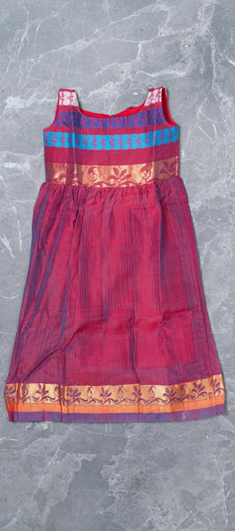 Magenta Kids Silk Cotton Gown