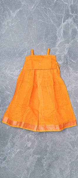 Orange Kids Silk Cotton Top and Skirt