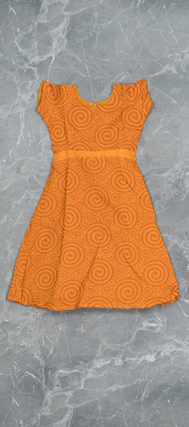 Mustard Silk Cotton Kids Gown