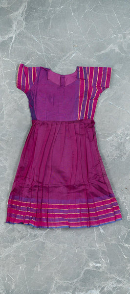 Purple Silk Cotton Kids Gown