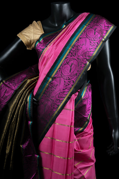 PALAM SILKS | Traditional Kanchipurams | Candy Pink Traditional Silk Saree