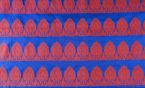 Navy Blue Thread Jacquard Blouse Material