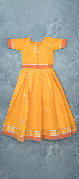Mango Yellow Kids Silk Cotton Gown
