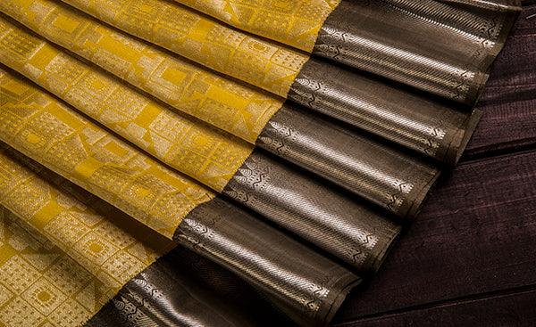 Yellow Folklore Handloom Silk Saree