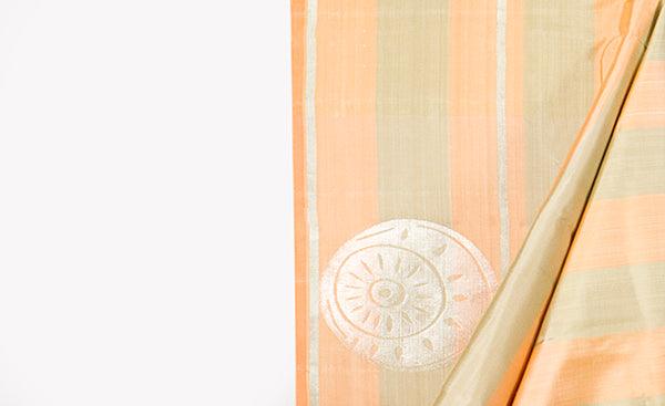beige and buff brown Kanchipuram silk saree