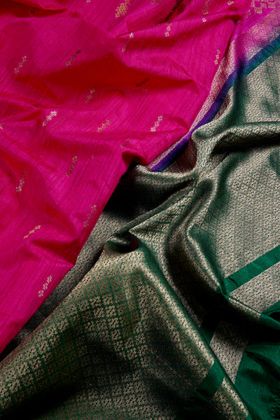 1265442-Palam-Silks-Shop-Online-Barbie Pink Semi Tussar Saree