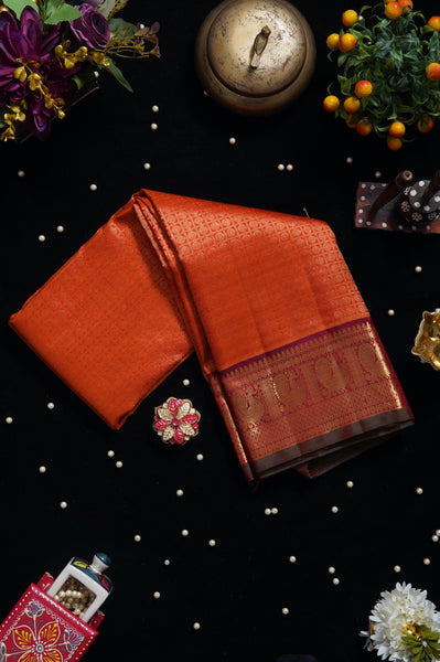 1268356-Palam-Silks-Shop-Online-Orange Kanchipuram Silk Saree