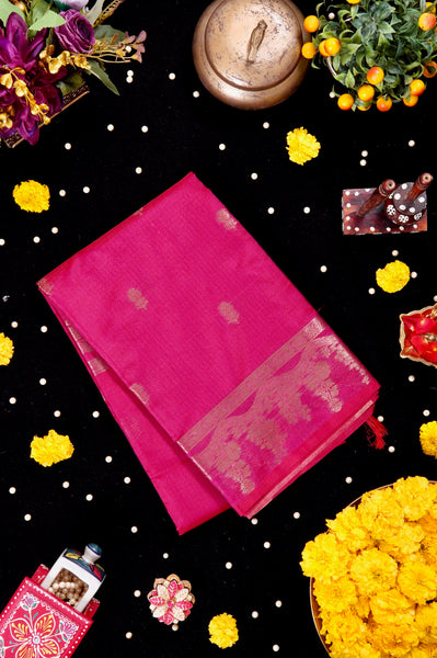 1268273-Palam-Silks-Shop-Online-Rani Pink Supernet Saree