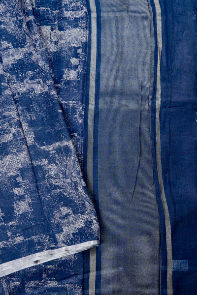 1268098-Palam-Silks-Shop-Online-Navy Blue Linen Saree