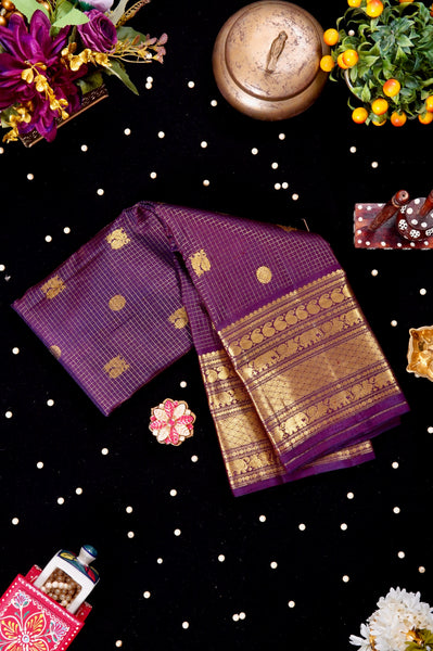 1268334-Palam-Silks-Shop-Online-Midnight Violet Kanchipuram Silk Saree