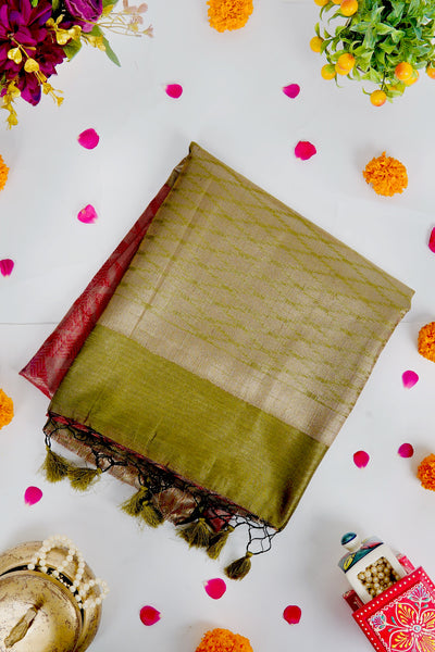 1268514-Palam-Silks-Shop-Online-Red Semi Tussar Saree