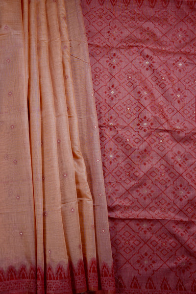 1267068-Palam-Silks-Shop-Online-Apricot Semi Silk Cotton Saree