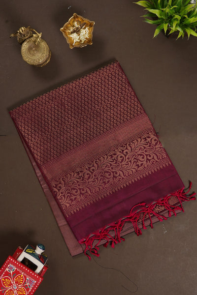 Metallic Peach Soft Silk Saree