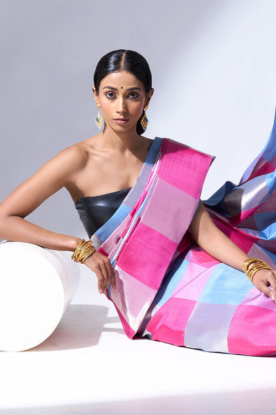 Palam Silks | Multi-coloured Handloom Kanchipuram Silk Saree