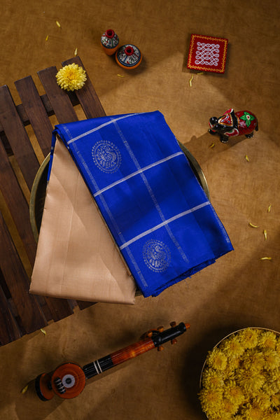 Cream coloured Kanchipuram Silk Saree