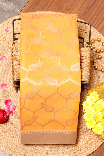 Palam Silks-Marigold Semi Silk Cotton Saree