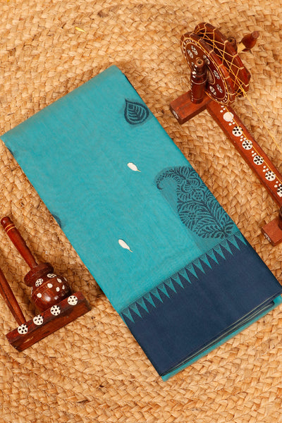 1235307-Sky Blue Semi Silk Cotton Saree