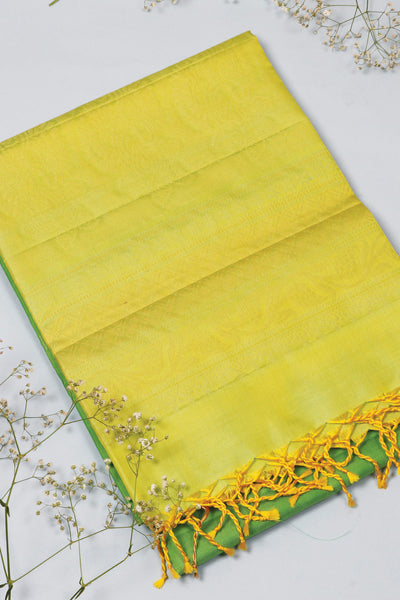 Palam-Silks-Shop-Online-Lime green and parrot green  softsilk saree 