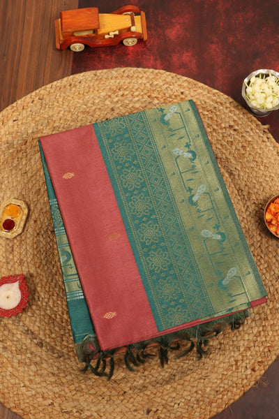 Brick Red Semi Tussar Saree