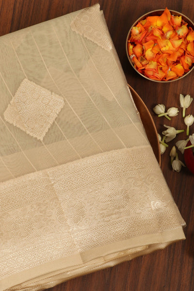 Grey Semi Organza Saree