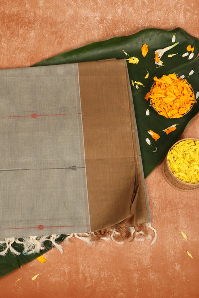Grey Cotton Saree