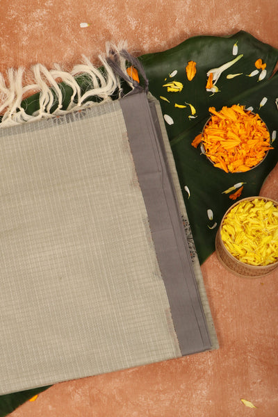 Cloud Grey Cotton Saree