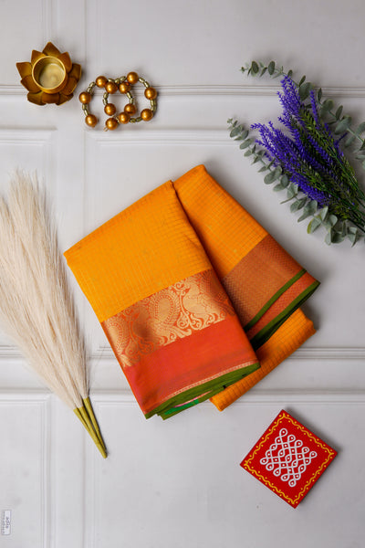 Bright Marigold Silk Mix Saree