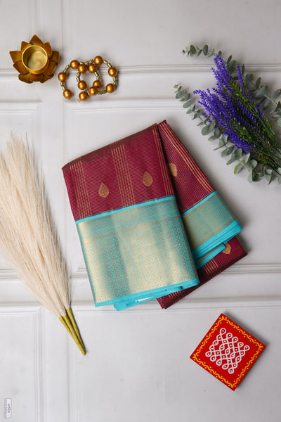 Magenta Purple Silk Mix Saree