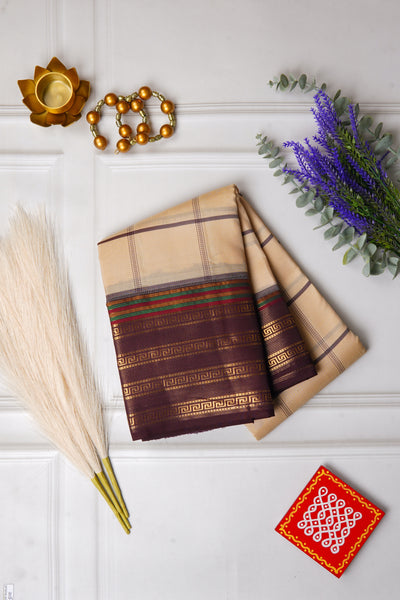 Cream Silk Mix Saree