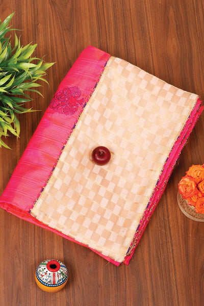 Palam-Silks-Shop-Online-Pink Semi Tussar Saree