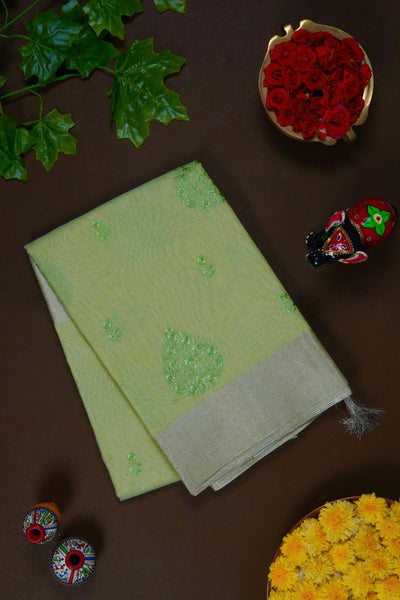 Elegant Green Semi Tussar Saree