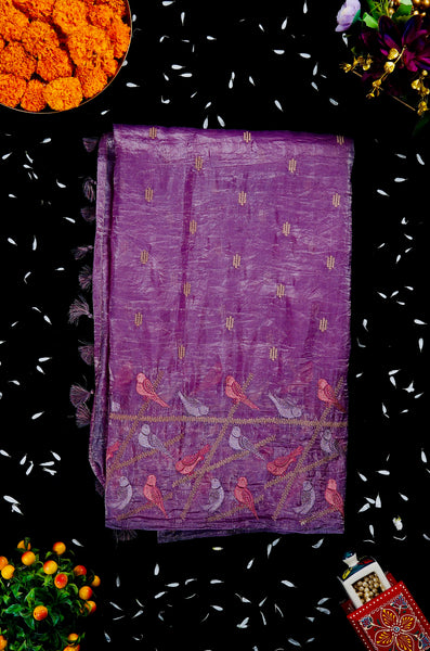 1268475-Palam-Silks-Shop-Online-Plum Purple Semi Tussar Saree