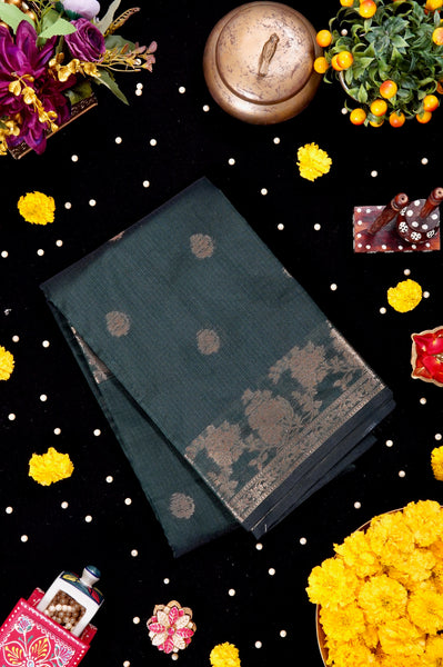 1268292-Palam-Silks-Shop-Online-Pine Green Supernet Saree