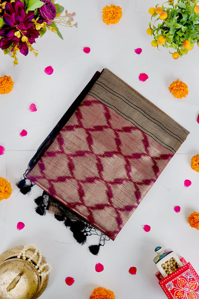 1268504-Palam-Silks-Shop-Online-Magenta Semi Tussar Saree