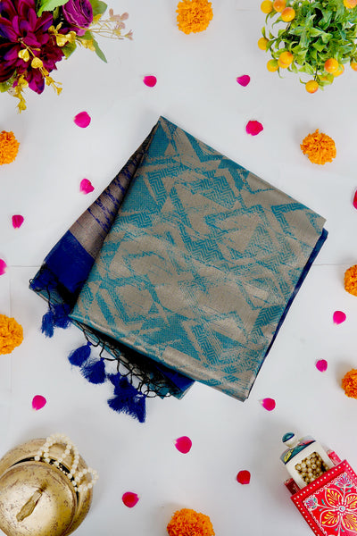 1268513-Palam-Silks-Shop-Online-Light Blue Semi Tussar Saree