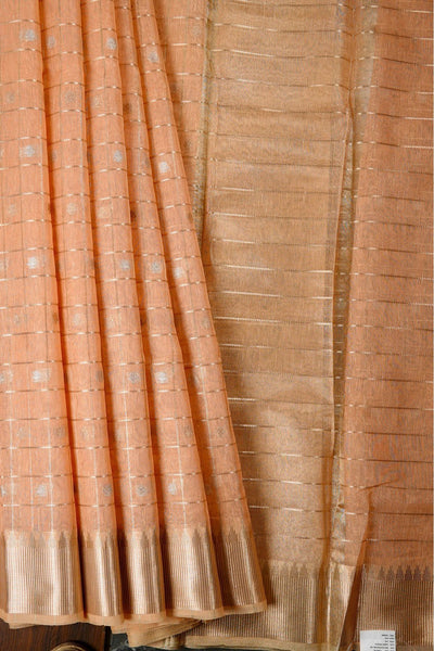 Cantaloupe Semi Silk Cotton Saree