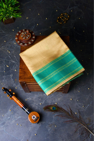Light Mustard Semi Tussar Saree