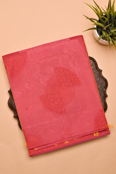 Palam Silks | Shop Online | Palam Silks | Gift Sarees | Salmon Pink Semi Silk Cotton Saree