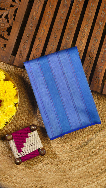 PALAM-SILKS-Cobalt Blue Handloom Kanchipuram Silk Saree