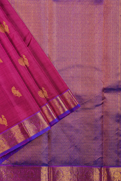 PALAM-SILKS-Magenta Kanchipuram Silk Saree