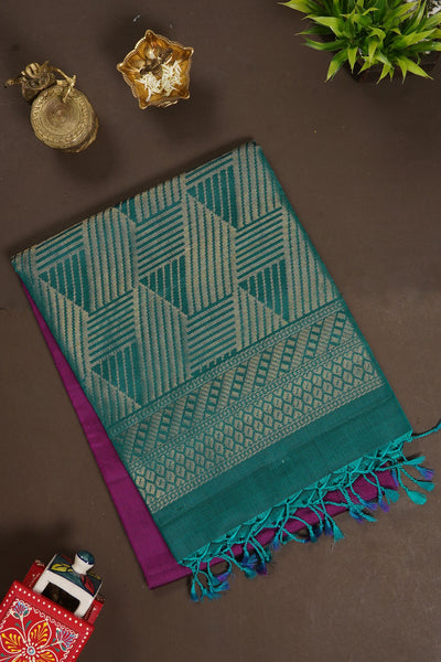 Rani Pink and Peacock Green Soft Silk Saree